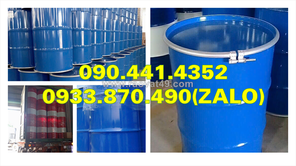 Thùng phuy sắt 220 lít nắp kín, bán thùng phuy sắt đựng hóa chất hàng mới, nhiều màu sắc