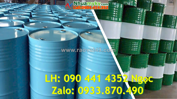 Thùng phuy sắt 220l đựng dung môi, thùng phuy sắt đựng acetone