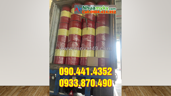 Thùng phuy sắt cũ tráng epoxy, thùng phuy sắt đựng hóa chất qua sử dụng