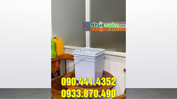 Thùng sơn 6 lít vàng, vỏ thùng sơn trơn 10 lít màu xanh, đỏ, tím, vàng