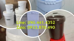 Thùng sơn trơn 16 lít, vỏ thùng đựng sơn  lít, xô nhựa 20 lít đựng sơn nắp rót