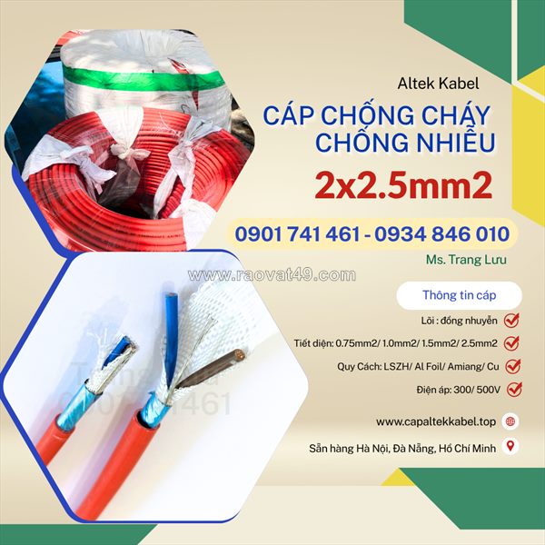 Tổng kho cáp chống cháy chống nhiễu 2x2.5 altek kabel tại đà nẵng