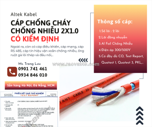 Tổng kho phân phối cáp chống cháy chống nhiễu 2x1.0 altek kabel chính hãng