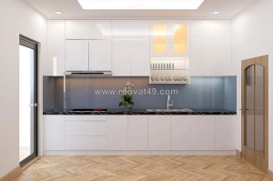 Tủ bếp melamine đẹp, bền, giá hợp lý – thi công tại xưởng