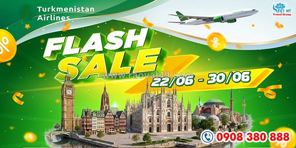 Turkmenistan airlines ưu đãi flash sale