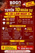 Tuyển 10 nhân viên phục vụ, bếp bình dương