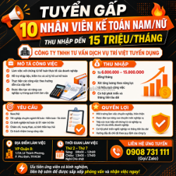 Tuyển 10 nv kế toán quận 8