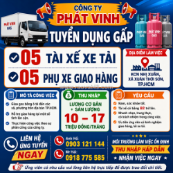 Tuyển 10 tài xế xe tải, phụ xe giao hàng tp.hcm