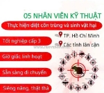 Tuyển 5 lđpt làm kỹ thuật viên diệt côn trùng không yc kinh nghiệm