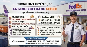 Tuyển nhân viên an ninh kho hàng fedex – sân bay nội bài