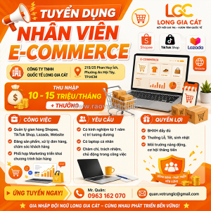 Tuyển nhân viên e-commerce(sàn thương mại điện tử)