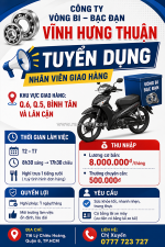 Tuyển nhân viên giao hàng quận 6, quận 5, bình tân