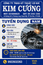 Tuyển nhân viên sản xuất gia công kim loại