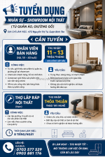Tuyển nv bán hàng, thợ lắp ráp nội thất bình tân