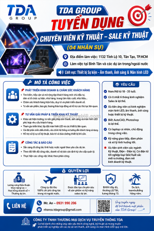 Tuyển nvkd thiết bị âm thanh, ánh sáng