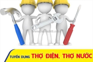 Tuyển thợ điện nước làm ở khu vực thủ đức & lân cận