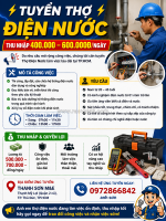 Tuyển thợ điện nước tp.hcm