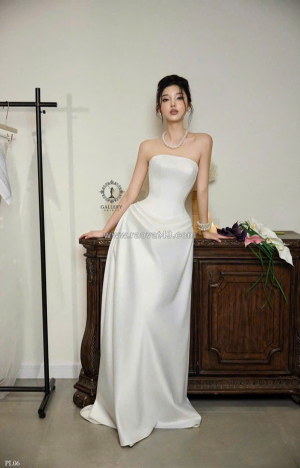 Váy cưới gallery bridal satin trắng nữ cung cấp trọn gói giá rẻ