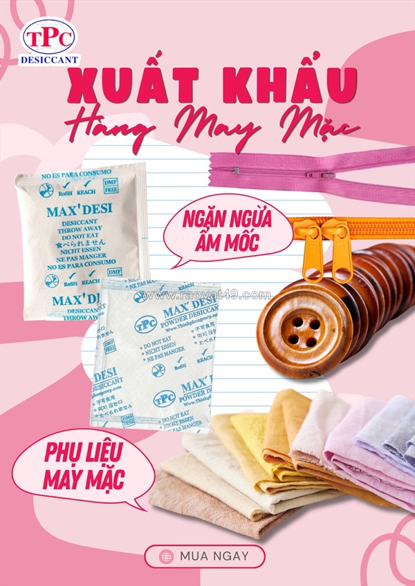 Vì sao hàng may mặc đi xa thường kèm gói hút ẩm?