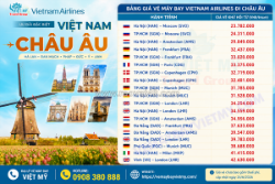 Vietnam airlines ưu đãi vé máy bay đi châu âu 2026