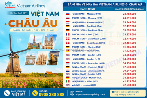 Vietnam airlines ưu đãi vé máy bay đi châu âu 2026