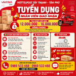 Viettelpost tây thạnh tuyển nhân viên giao hàng