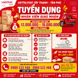 Viettelpost tây thạnh tuyển nhân viên giao hàng