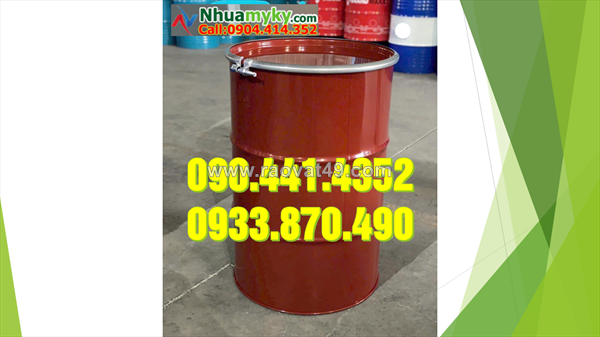Vỏ thùng phi sắt 220 lít đựng dầu nhớt, thùng phuy sắt cũ giá bao nhiêu