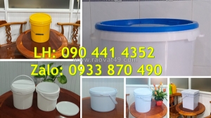 Vỏ thùng sơn 5 lít quai nhựa, xô nhựa 6 lít đựng sơn gel, thùng đựng sơn nhám 10 lít, xô nhựa 12 lít đựng sơn gel