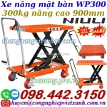 Xe nâng mặt bàn 300kg nâng cao 900mm wp300 niuli