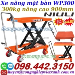 Xe nâng mặt bàn 300kg nâng cao 900mm wp300 niuli