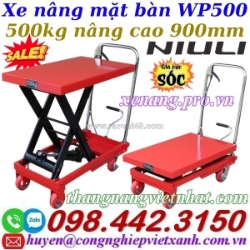 Xe nâng mặt bàn 500kg nâng cao 900mm wp500 niuli