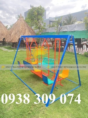 Xích đu 3 dạng mầm non 8 chỗ ngồi