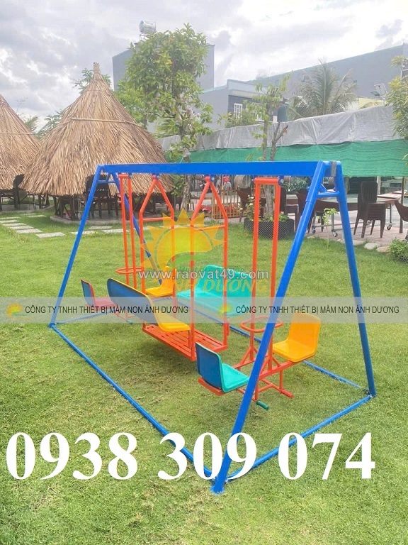 Xích đu 3 dạng mầm non 8 chỗ ngồi