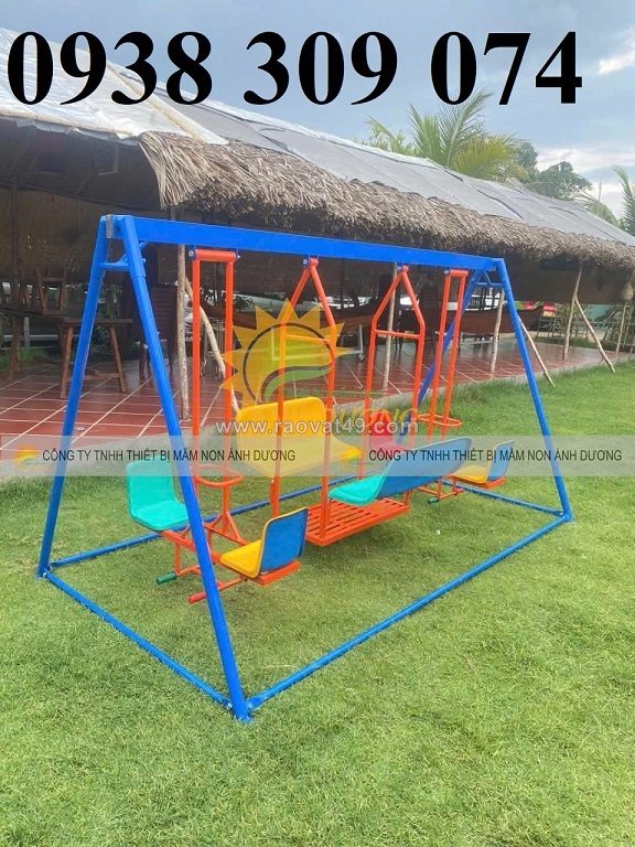 Xích đu 3 dạng mầm non 8 chỗ ngồi