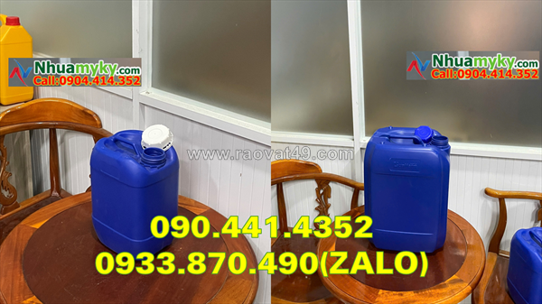 Xưởng can nhựa 20 lít đựng chất lỏng hóa học, can nhựa 25 lít vuông công nghiệp