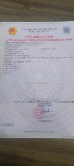 Bán đất biệt thự sẵn sổ kđt parkhill thành công, vĩnh yên. dt 407m2