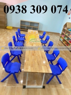 Bàn ghế nhựa mầm non, bàn ghế gỗ cao su mầm non