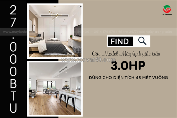 Bán giá rẻ máy lạnh giấu trần 3hp cho phòng 45m² đang gây bão thị trường máy lạnh