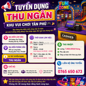 [bao cơm] thu ngân tân phú tp.hcm