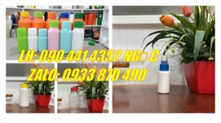 Bình thủy tinh 0.5 lít đựng tinh dầu, vỏ chai nhựa 250ml đựng thuốc thú y, chai lọ 100ml đựng thuốc diệt cỏ