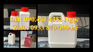 Bình vuông 1 lít có vòi nhấn, can nhựa 2 lít đựng hóa chất môi trường, can 5 lít đựng các dung dịch cơ khí