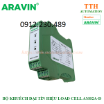 Bộ khuếch đại và chuyển đổi tín hiệu load cell am02a-d aravin cài ray din  kích thước 99,5h x 22.5w x 114.5d