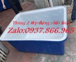 Bồn 2 lớp, thùng đựng hóa chất có 2 lớp, thùng dung tích 500l