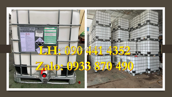 Bồn nhựa vuông 1000 lít đựng hóa chất, thùng nhựa 1000 lít vuông đựng dung môi