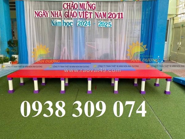 Bục sân khấu nhựa lắp ghép mầm non, sàn bục sân khấu cho mầm non bằng nhựa