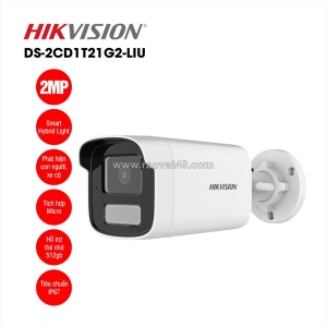Camera ip hikvision ds-2cd1t21g2-liu – camera thân trụ 2mp, ghi âm, phát hiện người & phương tiện thông minh