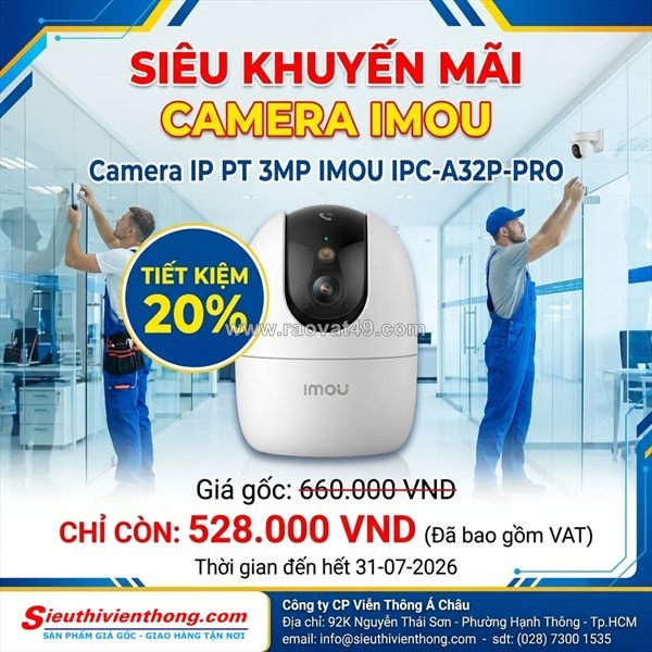 Camera wifi imou ipc-a32p-pro 3mp chính hãng – quay 360°, ai thông minh