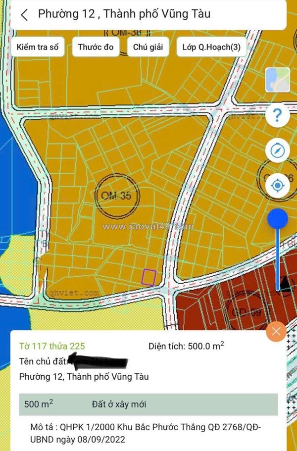 Cần bán gấp đất nền 500m² – phường phước thắng (p.12 cũ), tp. hồ chí minh (vũng tàu cũ)