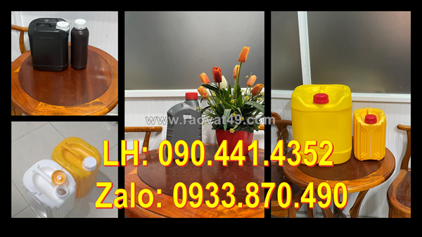 Can nhựa 5 lít đựng chất chống dính, can  nhựa 2 lít đựng thực phẩm, can nhựa 1 lít đựng hóa chất chống uv